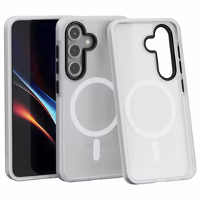 Spacecase Hybrid Fusion Mag dėklas Galaxy S25 baltas