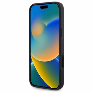 Dėklas telefonui Guess 4G Žiedinis Klasikinis Logotipas MagSafe iPhone 16 - juodas