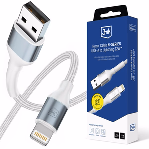 3mk Hyper Cable N-SERIES Кабель USB-A / Lightning 2м 5V/2.4A 12W - белый