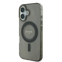 Guess IML Rhinestones Magnetinis dėklas telefonui iPhone 16 - juodas
