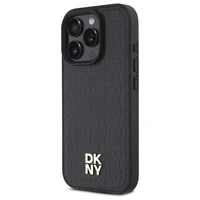 DKNY pasikartojančio rašto logotipo magnetinis dėklas telefonui iPhone 16 Pro - juodas