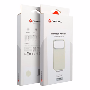 Dėklas skirtas iPhone 15 Forcell F-Protect Frame Premium suderinamas su Magsafe senovinė balta
