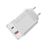 Blavec sieninis įkroviklis BC-5 GaN - USB + Type C - PD QC 45W 3A (TCBC5G-UCW453A) baltas