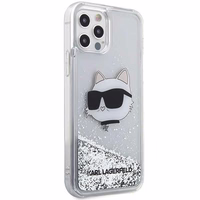 Karl Lagerfeld KLHCP12MLNHCCS iPhone 12/12 Pro 6.1" sidabrinis/sidabrinis kietas dėklas Blizgantis Choupette Galva