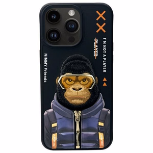 Nimmy Cool&Cute 2.0 beždžionės dėklas iPhone 15 Pro - juodas