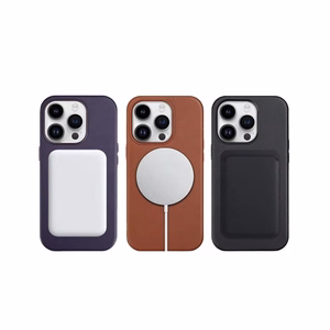 Dėklas Mag Leather Case Apple iPhone 15 tamsiai violetinis