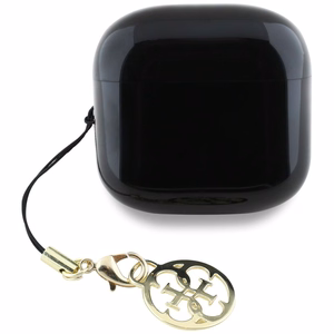 Belaidės ausinės TWS Guess Effect Printed Classic Logo & Charm juodos spalvos