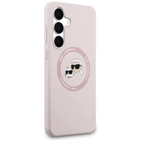 Karl Lagerfeld Silicone Karl & Choupette Heads MagSafe deklas Samsung Galaxy S25 FE - rozinis