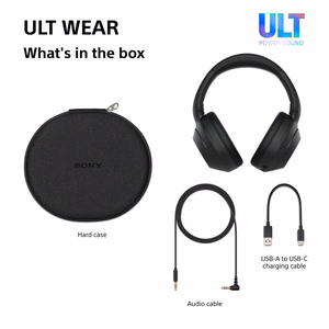 Sony ULT WEAR – belaidės Bluetooth ausinės su ULT POWER SOUND, giliais bosais, triukšmo slopinimu, iki 30 val. baterija