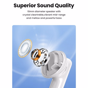 Ugreen HiTune T6 belaidės ausinės su ANC funkcija + USB-A - USB-C laidas baltos