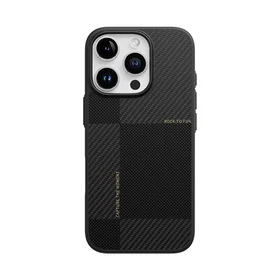 Rock Itin plonas Aramido pluošto Kevlar 600D dėklas Iphone 16 Pro Max juodas