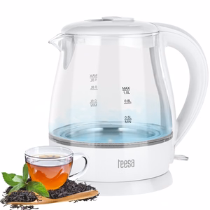 TEESA elektrinis stiklinis virdulys, 1630 W, baltas, 1 l
