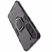 Ring Armor dėklas Samsung Galaxy S23 šarvuotas dangtelis magnetinis laikiklis žiedas juodas