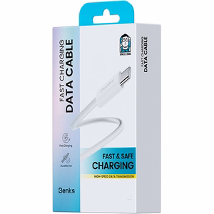 Benks Cable D46 braided (C.D.SJ.FC.WE.LA32) - Type C to Lightning - PD 27W 3A 2 metres white