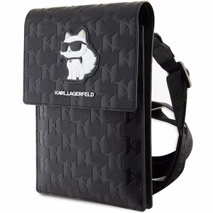 Karl Lagerfeld dėklas KLWBSAKHPCK rankinė - juoda Saffiano monograma Choupette