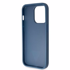 Guess GUHCP14LP4TDSCPB iPhone 14 Pro 6.1" mėlynas/mėlynas kietas dėklas Crossbody 4G Metal Logo