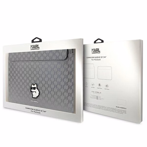 Karl Lagerfeld Saffiano Monograma Choupette dėklas 14" nešiojamam kompiuteriui - sidabrinis