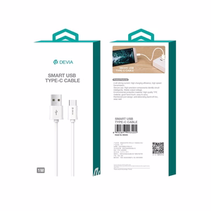 Devia Kabelis Smart EC082 USB - USB-C 1,0 m 2,1A baltas