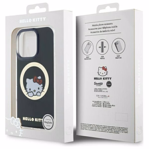 Hello Kitty IML Saldus kačiukas magnetinis iPhone 16 Pro dėklas - juodas