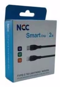 USB kabelis NCC Woven "USB-C to Lightning" (27W) 2m juodas