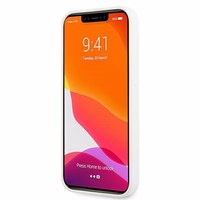 Guess GUHCP13SLS4GGWH iPhone 13 mini 5.4 silikoninis 4G logotipo kietasis dėklas - baltas