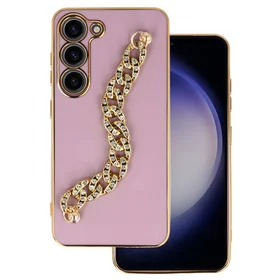 Dėklas telefonui Samsung Galaxy S23 dizainas 4 rožinis