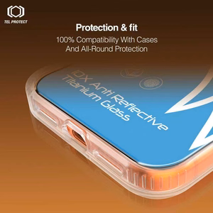Grūdintas stiklas Tel Protect 10X AR 3.0 AntiReflective Titanium skirtas Iphone 16 (vokas)