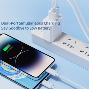 Rock sieninis įkroviklis T43 - USB + Type C - QC 3.0 PD 20W 3A baltas