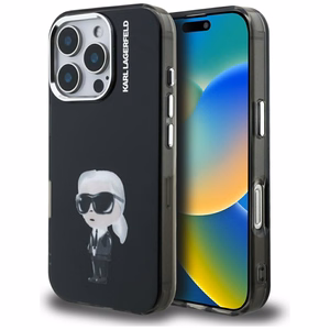 Karl Lagerfeld IML Aquarelle Karl & Logo MagSafe Case for iPhone 16 Pro Max - Black