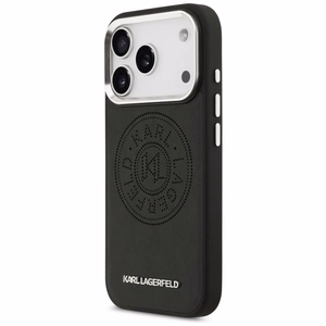 Karl Lagerfeld Point & Metal Logo Magnetinis dėklas telefonui iPhone 17 Pro - Juodas