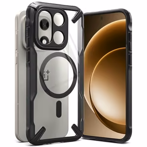 Ringke Fusion X Magnetic MagSafe deklas, skirtas OnePlus 15 - Skaidrus juodas