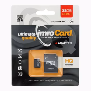 Imro atminties kortelė 32GB microSDHC cl. 10 UHS-I + adapter