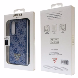 Guess 4G trikampis strass dėklas telefonui Samsung Galaxy Z Fold 5 - mėlyna