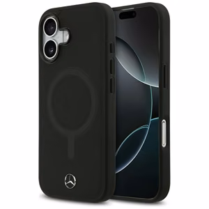 Mercedes paprastos lygios odos magnetinis dėklas telefonui iPhone 17 - juodas