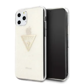 Guess GUHCN58SGTLGO iPhone 11 Pro auksinis/kietas dėklas Glitter Triangle