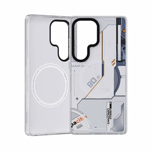 Benks Dynamic magnetinis Mecha dėklas (D045) Samsung Galaxy S25 Ultra telefonui, baltas