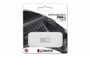 Kingston Technology DataTraveler Micro USB atmintukas 256 GB USB A tipo 3.2 Gen 1 (3.1 Gen 1) Sidabras