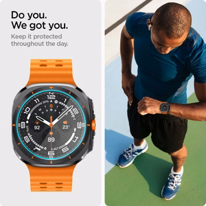Spigen Glas.TR EZ Fit grūdintas apsauginis stiklas Samsung Galaxy Watch Ultra (47mm) - skaidrus (2 vnt. rinkinys)