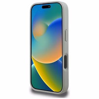 Karl Lagerfeld Grained Pattern & Logo MagSafe Dėklas for iPhone 16 Pro - pilkas