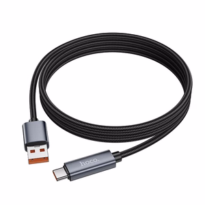 Kabelis USB A į USB C Hoco 5A su ekranu 1 m X112 juodas