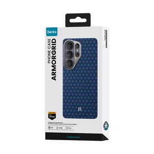 Benks Magnetic Armor Air Armor Grid Kevlar Dėklas Metal Frame 600D (A048) for Samsung Galaxy S26 mėlynas