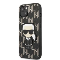 Karl Lagerfeld KLHCP13SPMNIKBK iPhone 13 mini 5.4" kietas dėklas juodas/juodas Monograma Ikonik Pleistras