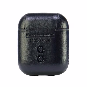 Audi odinis didelio logotipo dėklas AirPods 1 / 2 - juoda