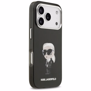 Karl Lagerfeld IML akvarelės Karl ir logotipo magnetinis dėklas telefonui iPhone 17 Pro - juodas