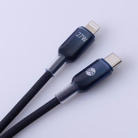"Forever Ombre" kabelis USB-C - "Lightning" 1,0 m 27W juodas