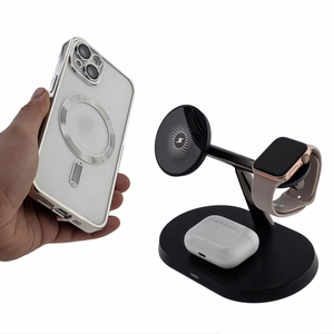 "Maxlife MXWC-03" magnetinis belaidis įkroviklis 15W, juodas 3in1
