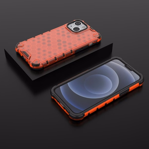 Honeycomb Case броневой чехол с TPU бампером для iPhone 13 mini красный