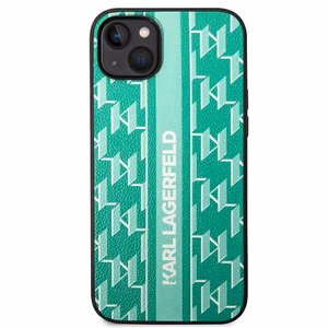 Karl Lagerfeld KLHCP14SPGKLSKN iPhone 14 6.1 "kietas dėklas žalias / žalias Monograma Juostelė