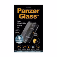 PanzerGlass E2E Microfracture iPhone 12/ 12 Pro CamSlider dėklas Friendly AntiBacterial juodas/juodas