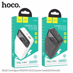Išorinė baterija (f) Hoco 20000 mAh QC3.0 PD 3A 20W J102A balta